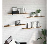 vidaXL Bookshelf Board 4 pcs Brown 100 x 20 x 1.5 cm Engineered Wood