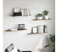 vidaXL Bookshelf Board 4 pcs Brown 80 x 20 x 1.5 cm Engineered Wood