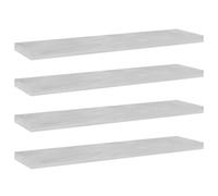 vidaXL Bookshelf Boards 4 pcs Concrete Grey 40x10x1.5 cm Engineered Wood