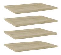 vidaXL 4x Bookshelf Boards Sonoma Oak Chipboard Bookcse Board Extra Shelves