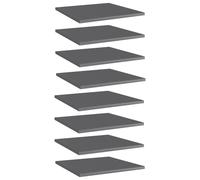 Vidaxl Bookshelf Boards 8 Pcs High Gloss Grey 40X40X1.5 Cm Engineered Wood, Grey