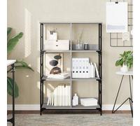 vidaXL Bookshelf Bookcase Book Stand Storage Rack Grey Sonoma Engineered Wood