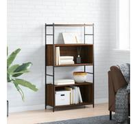 Vidaxl Bookshelf Brown Oak 80X30X145.5 Cm Engineered Wood And Iron