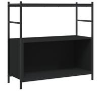 vidaXL Bookshelf Display Storage Unit Bookcase Black Engineered Wood and Iron