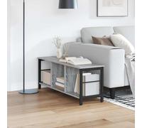 Bookshelf Grey Sonoma 102x32x40.5cm Engineered Wood Industrial 8-Shelf Storage.