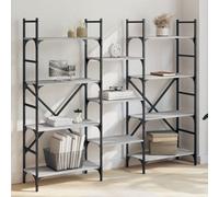 Vidaxl Bookshelf Grey Sonoma 160X28.5X136.5 Cm Engineered Wood
