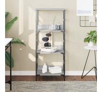 vidaXL Bookshelf Bookcase Book Stand Storage Rack Grey Sonoma Engineered Wood