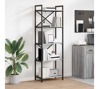 vidaXL Bookshelf Grey Sonoma 56 x 34 x 171 cm Engineered Wood
