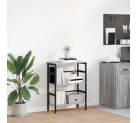 Bookshelf Industrial Grey Sonoma 60 x 29.5 x 81 cm Engineered Wood 2-Shelf Steel