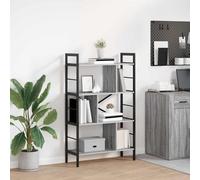 Bookshelf Grey Sonoma 75 x 30 x 123.5 cm Engineered Wood & Steel 9 Shelves Urban