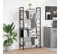 Bookshelf Grey Sonoma 75x30x156 cm Engineered Wood Industrial 9-Shelf Sturdy HD