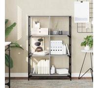 vidaXL Bookshelf Bookcase Book Stand Storage Rack Grey Sonoma Engineered Wood