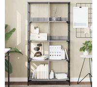 Bookshelf Grey Sonoma 78.5x33x153 cm Engineered Wood & Steel Industrial Compact