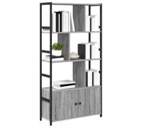 Bookshelf Grey Sonoma 80x30x155.5cm Engineered Wood Tiered Shelves Modern Sturdy