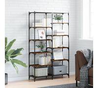 Vidaxl Bookshelf Smoked Oak 100X32X170 Cm Engineered Wood And Iron, Brown
