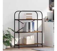 Bookshelf Smoked Oak 80x30x109cm Engineered Wood 5 Shelves Modern Oak Black Legs