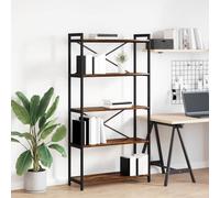 Bookshelf Smoked Oak 80x30x155cm Engineered Wood Tiered Industrial Style Sturdy