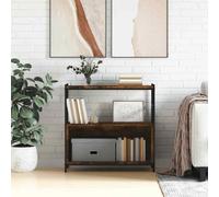 vidaXL Bookshelf Smoked Oak 80x30x78.5 cm Engineered Wood and Iron UK HOT