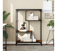 (smoked oak, 81 x 36 x 115 cm) vidaXL Bookshelf Office Storage Cabinet Book Shelf Engineered Wood and Steel