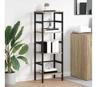 vidaXL Bookshelf Sonoma Oak 40 x 29.5 x 115 cm Engineered Wood, Home Office Bookshelf, Rectangular Steel Storage Unit, Industrial Shelving, Durable Furniture, Modern Book Organizer