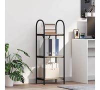 Bookshelf Sonoma oak 40x30x109cm Engineered wood with black steel frame modern