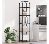 Bookshelf Sonoma Oak 40x30x183cm Engineered Wood 5 Shelves Black Legs ModernTall