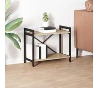 vidaXL Bookcase Sonoma oak 60 x 30 x 48.5 cm Engineered wood, Adjustable Feet, Multi-Tiered Stand, Industrial Bookshelf, Storage Shelf Unit, Living Room Organizer, Functional Display Rack