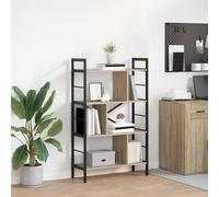 Bookshelf Industrial Sonoma Oak 75x30x123.5cm Engineered Wood 9-Shelf Sturdy Pro