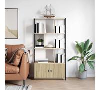 Bookshelf Engineered Wood Freestanding Tiered Home Shelving Living Room vidaXL