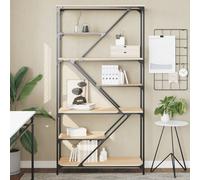 Bookshelf Office Storage Cabinet Book Shelf Engineered Wood and Steel vidaXL
