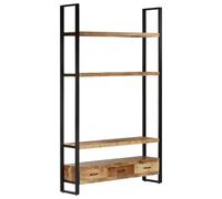 vidaXL Bookshelf Wooden Storage Cabinet Home Furniture Solid Rough Mango Wood