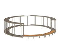 vidaXL Hot Tub Surround with Storage and Wooden Step Grey Poly Rattan