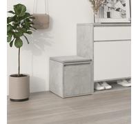 vidaXL Trendy Box Drawer and Seating Stool Combination, Engineered Wood, Concrete Grey with Ample Storage - 40.5x40x40 cm