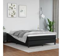 (black, 25 cm/ 4ft6 double) vidaXL Box Spring Bed Frame Bedroom Upholstered Bed Bedstead Faux Leather