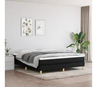 vidaXL Box Spring Bed Frame Black 180x200 cm 6FT Super King Fabric, Black