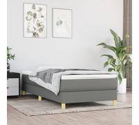 (dark grey, 25 cm/ 3ft single) vidaXL Box Spring Bed Frame Mattress Foundation Upholstered Bed Base Fabric