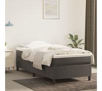 vidaXL Box Spring Bed Frame Dark Grey Single Velvet (UK/IE/FI/NO only)