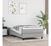Vidaxl Box Spring Bed Frame Light Grey 90X200 Cm Fabric