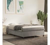 Vidaxl Box Spring Bed Frame Light Grey 135X190 Cm 4Ft6 Double Velvet, Grey