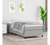 vidaXL Box Spring Bed Frame Light Grey 90x190 cm 3FT Single Fabric (3121196), Grey