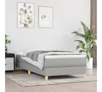 vidaXL Box Spring Bed Frame Light Grey Single Fabric (UK/IE/FI/NO only)