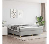 vidaXL Box Spring Bed Frame Light Grey Super King Fabric (UK/IE/FI/NO only)