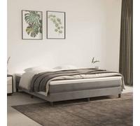 (light grey, 25 cm/ 6ft super king size) vidaXL Box Spring Bed Frame Mattress Foundation Upholstered Bed Base Velvet