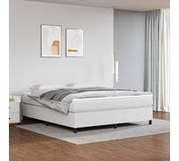 Box Spring Bed Frame White Super King Faux Leather (UK/IE/FI/NO only)