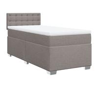 vidaXL Box Spring Bed with Mattress Bed Frame Bedstead Taupe 90x200 cm Fabric