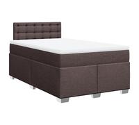 vidaXL Box Spring Bed with Mattress Bed Frame Dark Brown 120x190 cm Fabric
