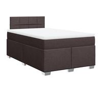 vidaXL Box Spring Bed with Mattress Bed Frame Dark Brown 120x200 cm Fabric