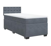 vidaXL Box Spring Bed with Mattress Home Bed Frame Dark Grey 100x200 cm Velvet