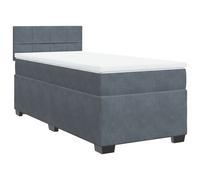 vidaXL Box Spring Bed with Mattress Home Bed Frame Dark Grey 90x200 cm Velvet