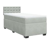 vidaXL Box Spring Bed with Mattress Home Bed Frame Light Grey 80x200 cm Velvet